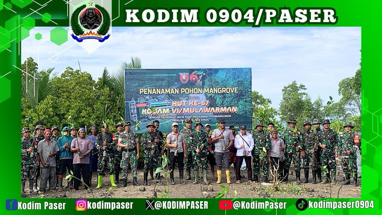 Menyambut HUT Kodam VI/Mulawarman Bersama Masyarakat Dengan Menjaga Kelestarian Pesisir