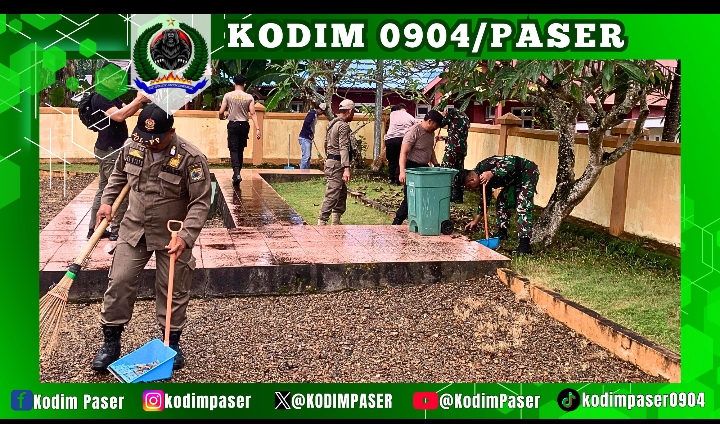 Koramil 0904-01/Tgt Turut Serta menjaga kebersihan dan keindahan TMP