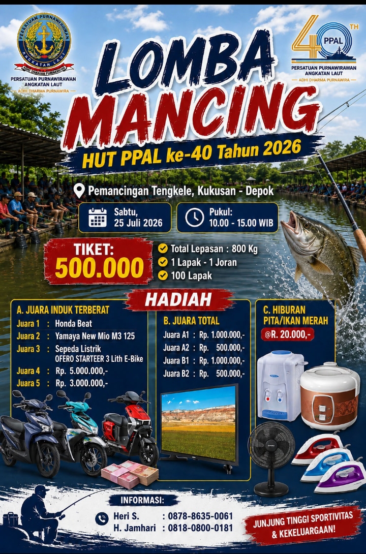 PPAL Gelar Lomba Mancing Dalam Rangka HUT Ke-40, Ajak Masyarakat Meriahkan Semangat Kebersamaan