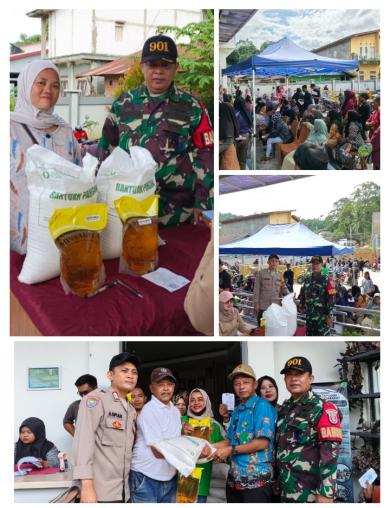 Babinsa Koramil 0901-02/Sungai Pinang Laksanakan Pendampingan dan Monitoring Pendistribusian Beras C