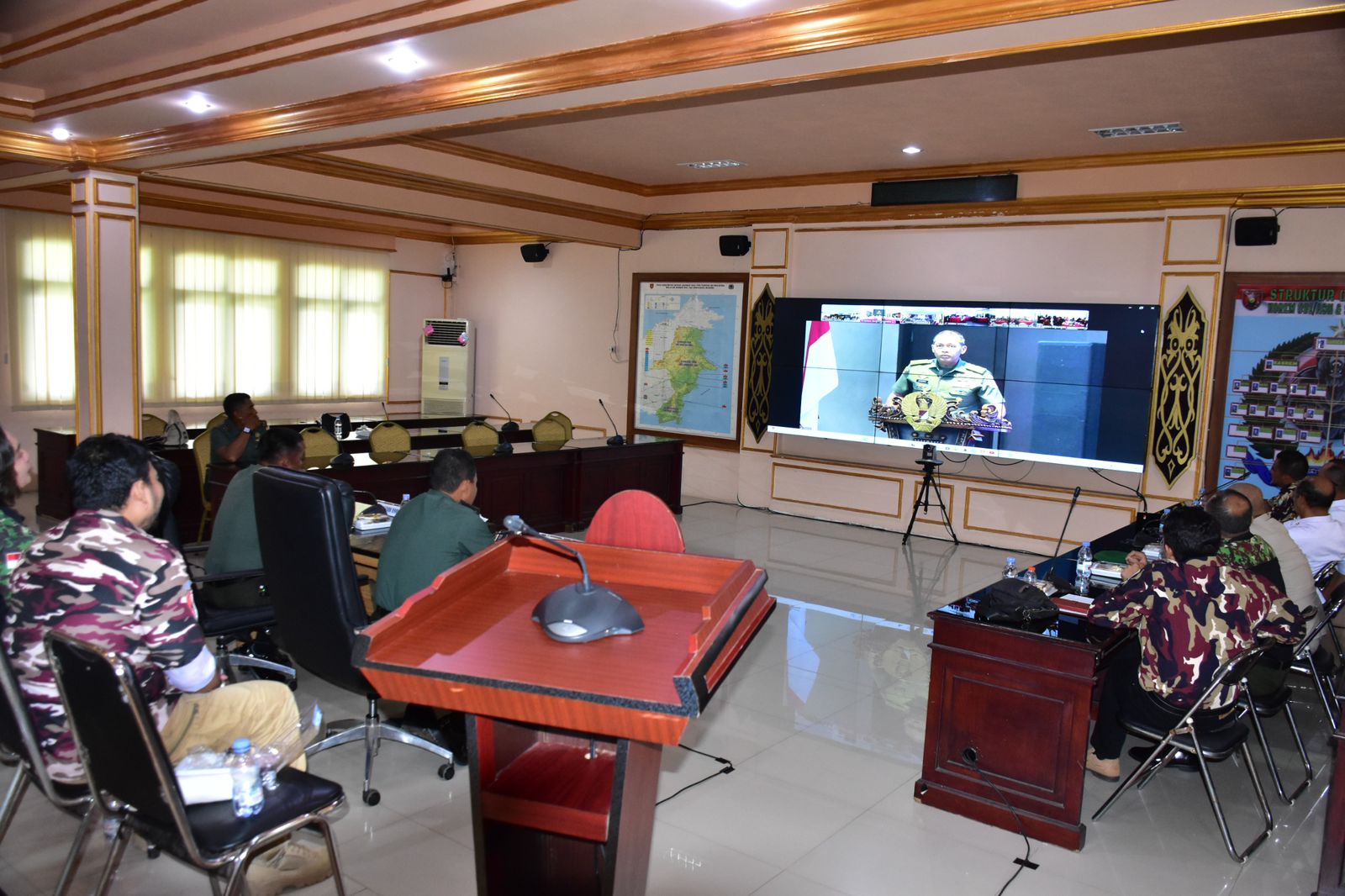 Kasdim 0901/Samarinda Hadiri Vicon Pembinaan Komsos Keluarga Besar TNI Tingkat Pusat TA 2025