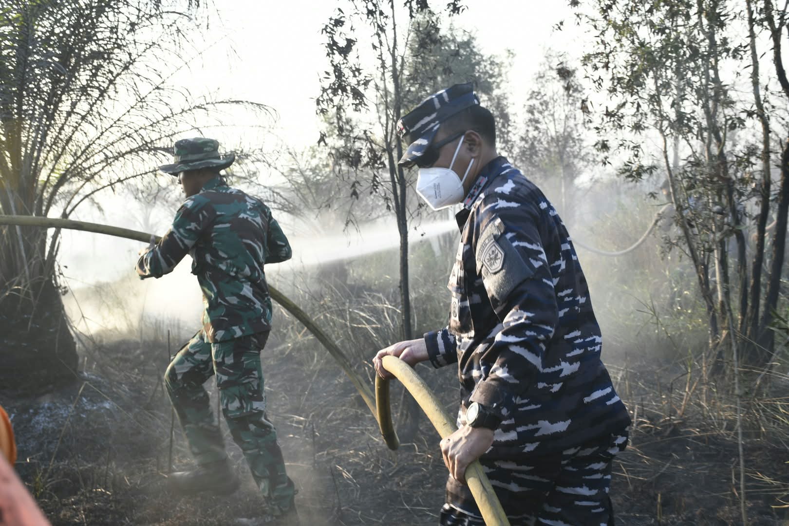 Lawan Karhutla, Danlanal Banjarmasin Bersama Forkopimda Kalsel Turun Langsung ke Hutan Lindung Kurni