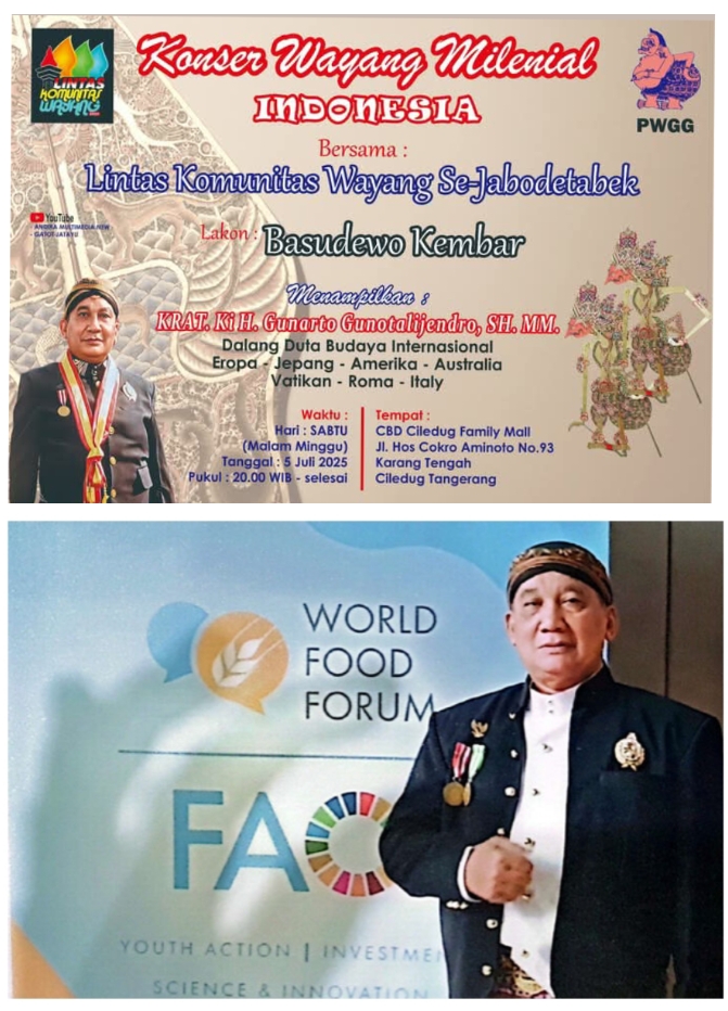 Saksikan Konser Wayang Milenial Indonesia oleh KRAT H Ki Gunarto Gunotalijendro SH,MM