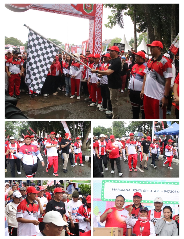 Dandim 0901/Samarinda Samarinda Turut Hadir Memeriahkan Jalan Sehat Merah Putih HUT RI Ke-80
