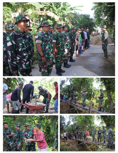 Pembangunan Jembatan Penghubung Warga di Palaran Dipimpin Danramil 0901-04/Palaran